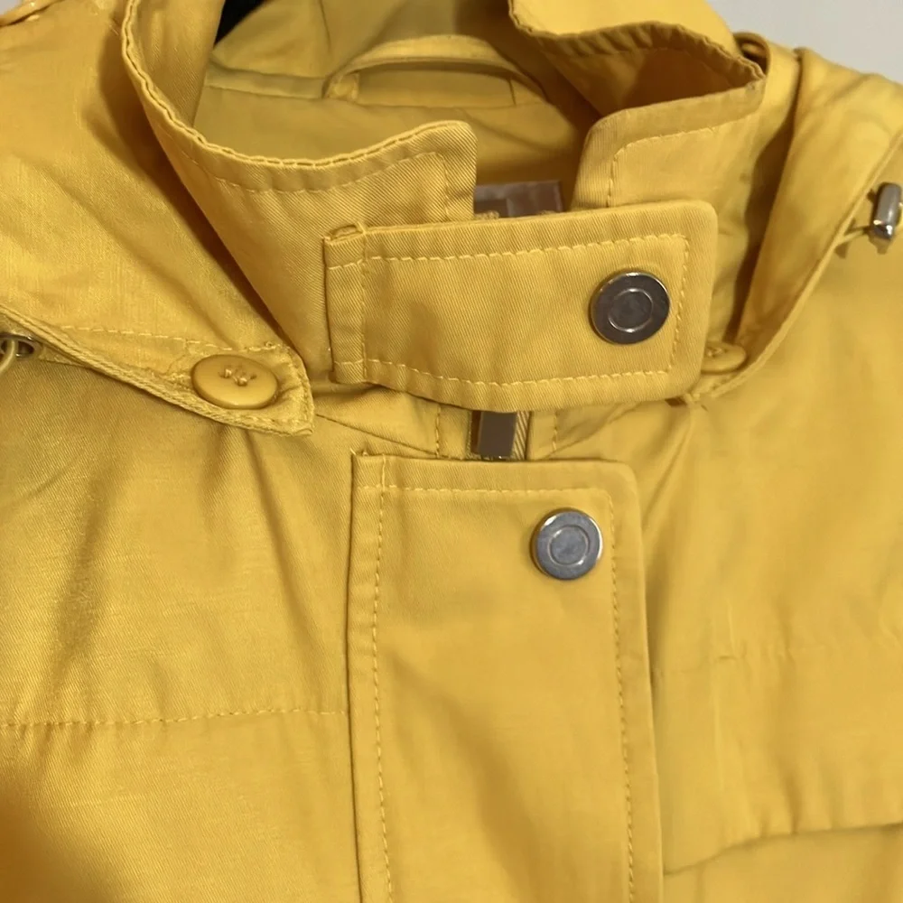 Yellow Hooded Belted Raincoat by Gallery Size Large EUC - Picture 8 of 16